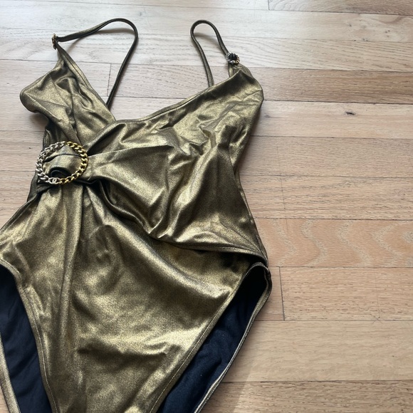 Metallic 2024 Chanel swim suit size 38 used few times - Picture 2 of 7